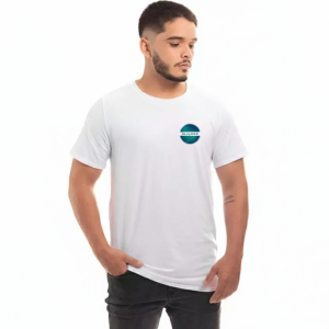 Polera Cotton C-Neck Slim Fit YBR Blanca con logo iHelpUDD